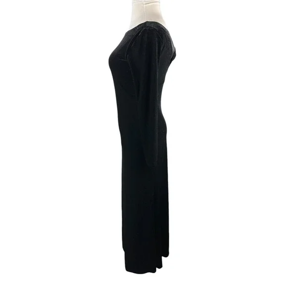 Vtg Lauren Ralph Lauren Velvet Black Maxi Dress Drape Back Evening Gown Medium - Picture 11 of 15